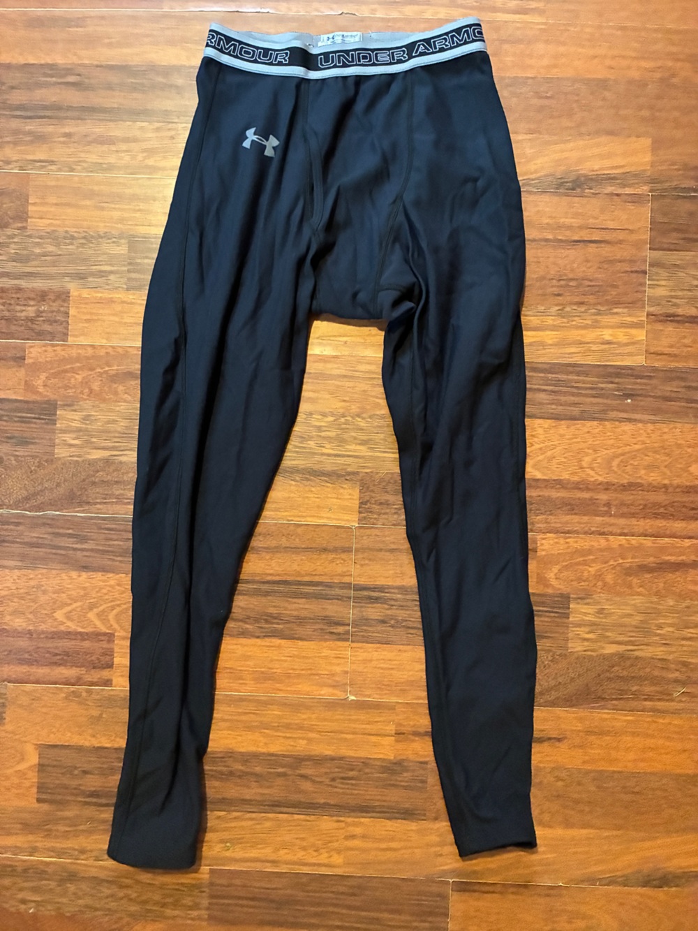Men’s Under Armour Black Performance Compression Tights with Gray Waistband